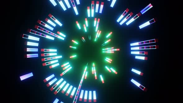 VJ Loop Abstract Pulsation Of Neon Disco Rays