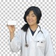 Female doctor holding up a box of tablets, Alpha Channel - VideoHive Item for Sale