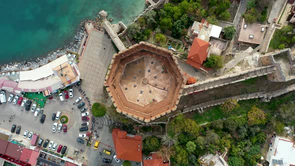 Alanya Castle Alanya Kalesi Aerial View of Mountain and City Turkey