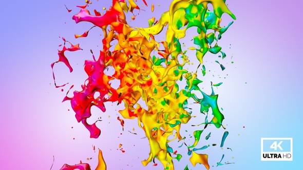 Multicolor Paint Splash Collision
