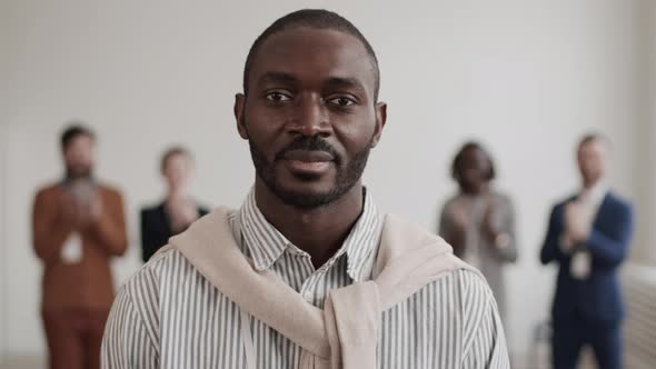 African Office Worker Posing on Camera