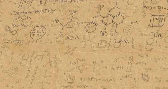 Black structural formulae of chemical compounds on paper alt
