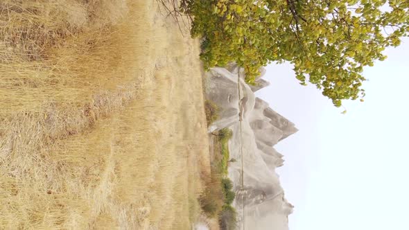 Vertical Video Cappadocia Landscape Aerial View