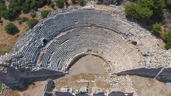 Old Historical Stone Amphitheater of Ancient Civilization City Before Christ