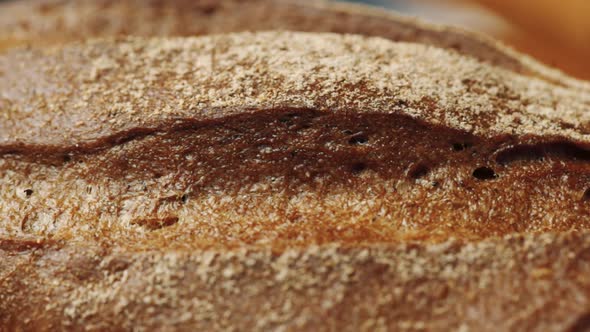 Macro shot of crispy golden brown bread