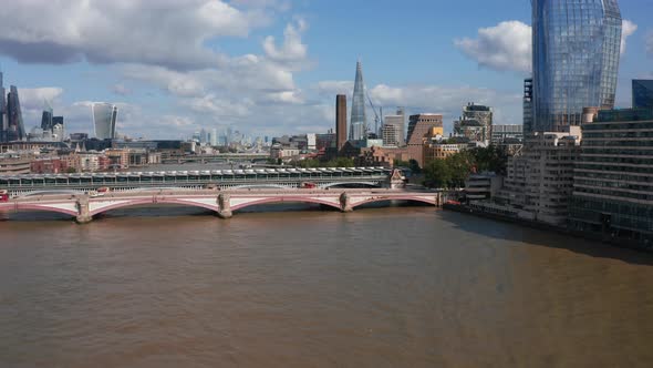 Forwards Ascending Fly Above River Thames