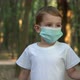 Mother and Child in Medical Masks Walk in the Park - VideoHive Item for Sale