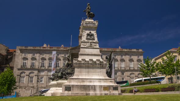 Henry Infante Dom Henrique the Navigator Monument Porto Portugal Timelapse Hyperlapse