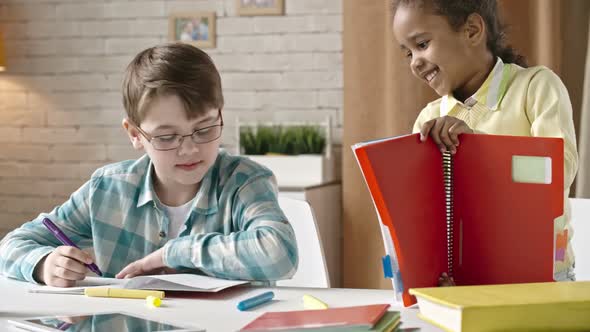 Children Enjoying Drawing