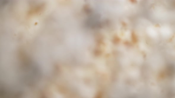 Camera follows popcorn jumping. Slow Motion. alt