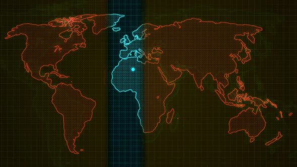 Brown Color Digital Scanning Earth Animation