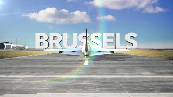 Commercial Airplane Landing Capitals And Cities Brussels