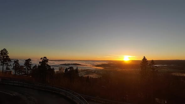 Timelapse of Scenic Norway Place During Golden Hour