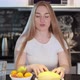 Woman Sniffs Fresh Yellow Mango - VideoHive Item for Sale