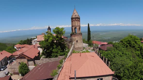 Georgian Mountain Village Kakheti Arial Flyby