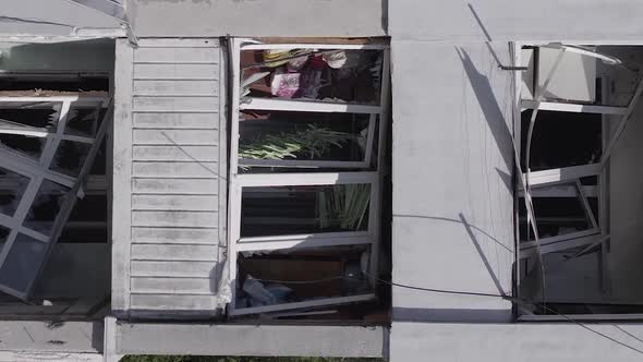 Vertical Video of a Bombed House in Borodyanka Ukraine