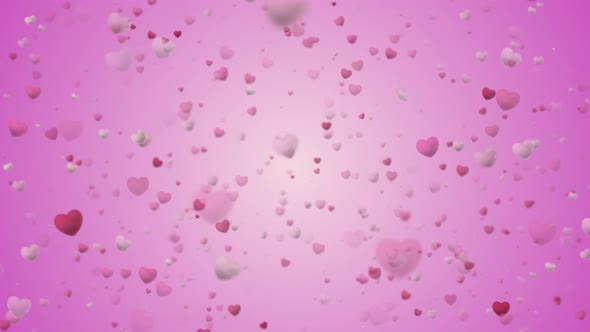 Glamour Glowing Colorful Heart Shapes Particles Background Saint Valentine’s Day Seamles Loop 4K