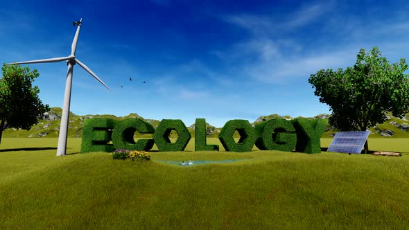 Ecology Grass 3D Text 