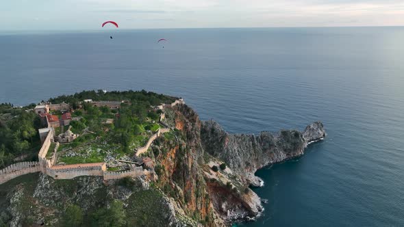 Paragliding aerial view 4 K