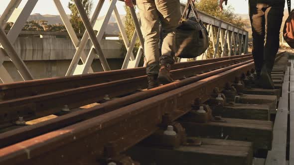Men on railroad track