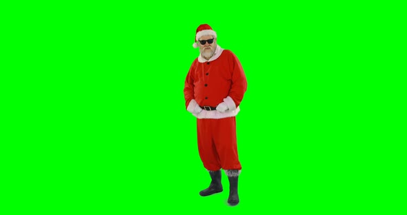 Santa claus posing with sunglasses