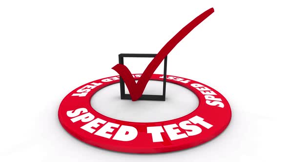 Speed Test Check Mark Box Evaluate Performance Success 3d Animation