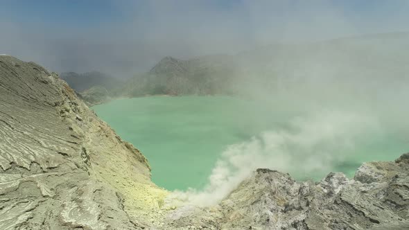 Mountain Landscape with Crater Lake