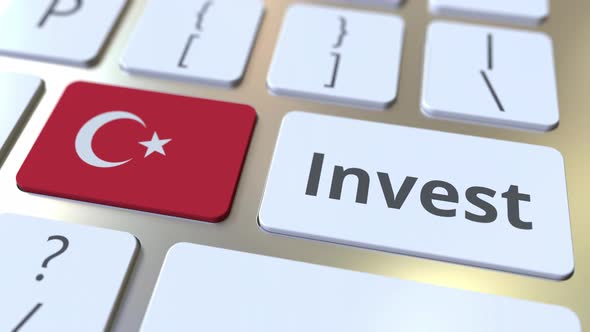 INVEST Text and Flag of Turkey on the Keyboard alt
