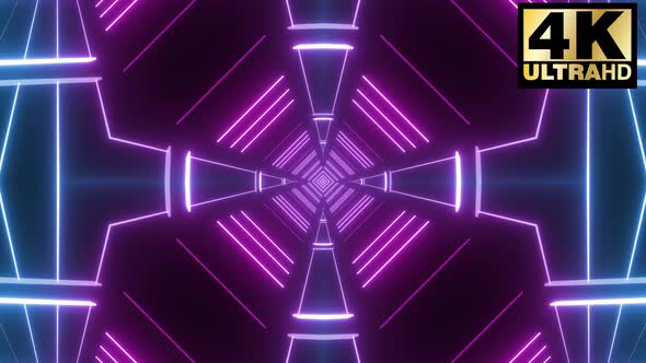 4 Abstract Neon Tunnel Vj Loops Pack 