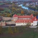 Bauska Medieval Castle Ruins Complex and Park From Above Aerial Shot 4K Video - VideoHive Item for Sale