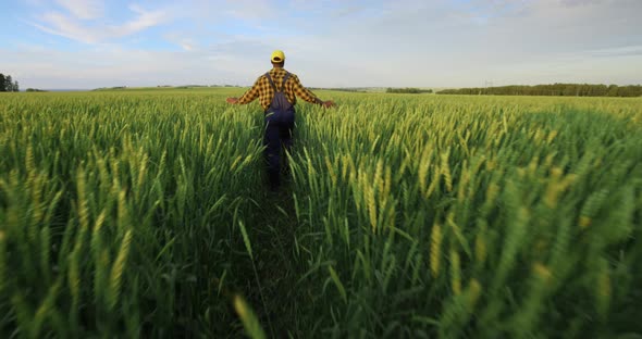 Portrait of a Male Farmer in a Wheat Field