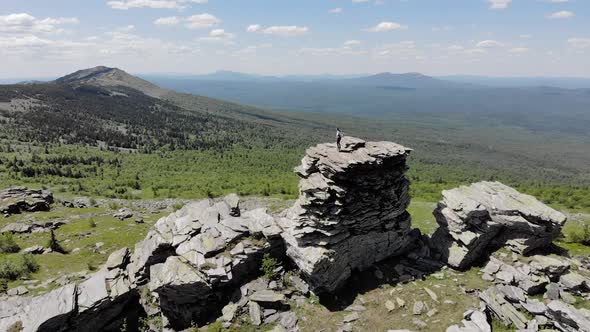 Aerial View Large Granite Boulders and Rocks