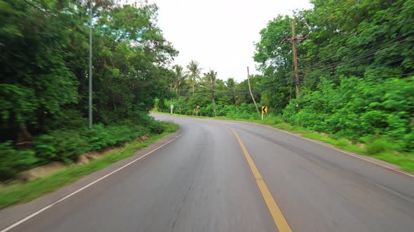 driving on an asphalt road. Travel and tourism