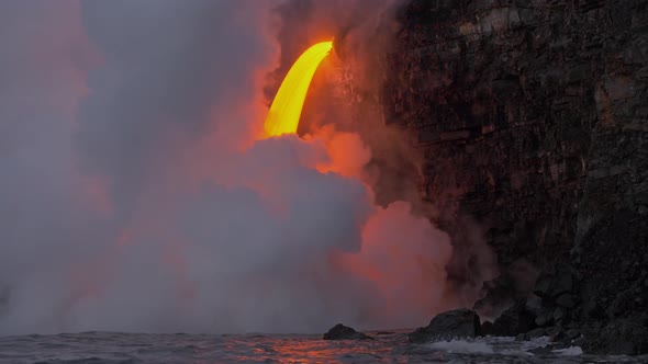Lava Flows Into The Ocean