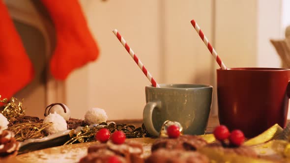 Close-up of various christmas desserts