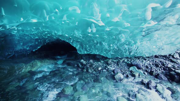 Amazing shot of an ice cave in Iceland