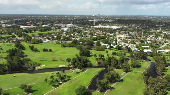 Nice landscape green golf course 4k aerial