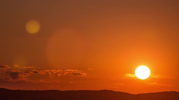 Aerial Panoramic View of Sunset Over Vienna City with Hills Timelapse in Austria