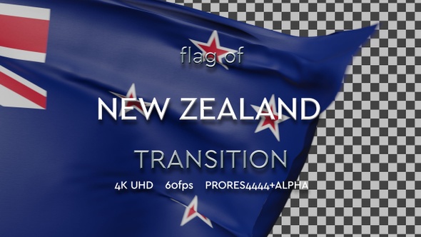 Flag of New Zealand transition | UHD | 60fps alt