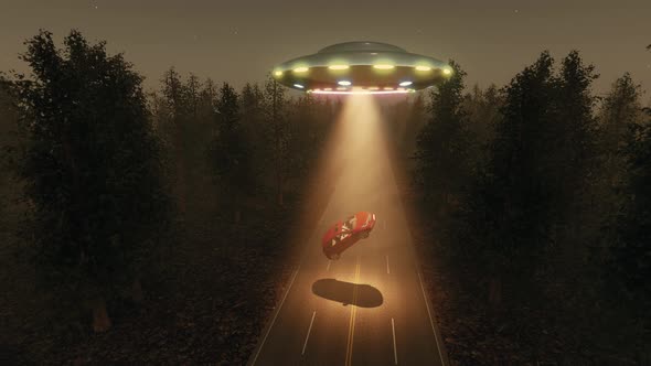 Car Flying Saucer Alien UFO Technology Science