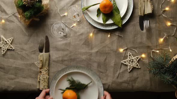 Festive Dinner Christmas Table Setting