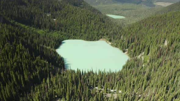 Joffre Lakes in British Columbia, Canada, Aerial Shot in 4K