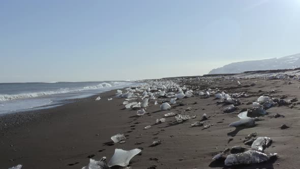 Diamond Beach at Glacier Lagoon in Iceland a Black Sand Beach with Scattered Ice