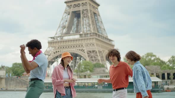 Group of teens in Paris