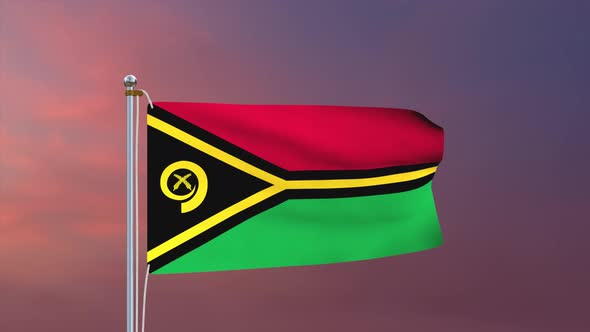 Vanuatu Flag 4k