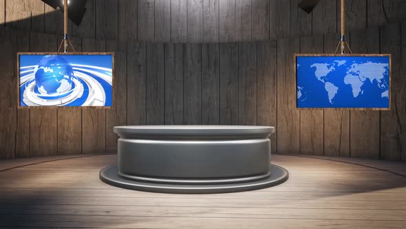 3D Virtual News Studio Background A50014