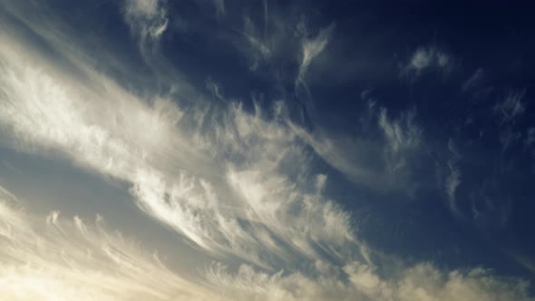 Timelapse with Beautiful Sunset Clouds Moving