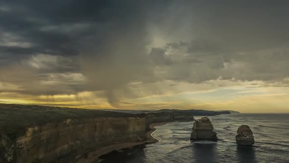 Timelapse of rain on Australian coast