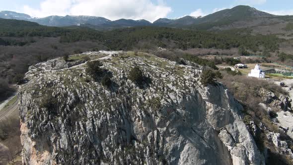 Natural landscape with wild rock