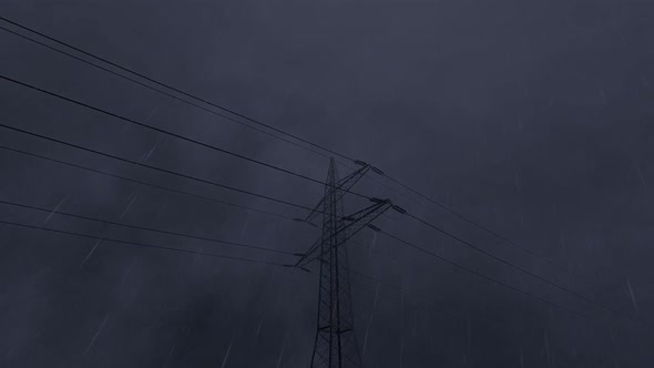 Power Lines and Rain